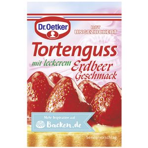 Dr Oetker Tortenguss rot mit leckerem Erdbeer Geschmack 3er 36g