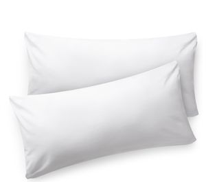 Blumtal Kissenbezug 40x60 cm (2er Set Kissenbezüge) - Weiß - 100% Baumwoll-Jersey für Nackenstützkissen