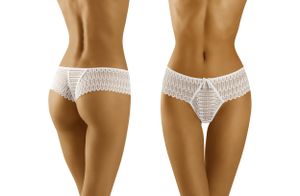 Wolbar Damen Slip Brazilian Spitze Unterhose Unterwäsche WB421, Farbe:Weiß, Größe:S