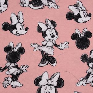 Burda Baumwolljersey Jersey Digitaldruck Minnie Maus rosa schwarz weiß 1,45m Breite