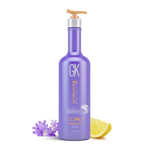 Global Keratin GKhair Silver Bombshell 710 ml - Messing aus lila Shampoo / Toner für blondes und graues Haar Entfernt gelbe Messing-Töne für Frauen (710 ml)