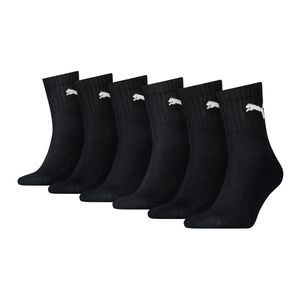 PUMA Unisex Sportsocken, 6er Pack - Short Crew Socks, ECOM, Logo, einfarbig Schwarz 43-46