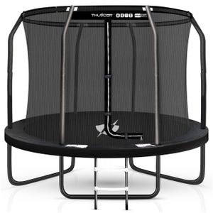 THUNDER® | ELITE 8FT BLACK | Zahradní trampolína 244 cm | Bezpečnostní síť uvnitř | 48 tvrzených pružin | Nosnost 150 kg | Odolnost proti povětrnostním vlivům | Černá barva THUNDER® | ELITE 8FT BLACK | Zahradní trampolína 244 cm | Bezpečnostní síť uvnitř | 48 tvrzených pružin | Nosnost 150 kg | Odolnost proti povětrnostním vlivům | Černá barva