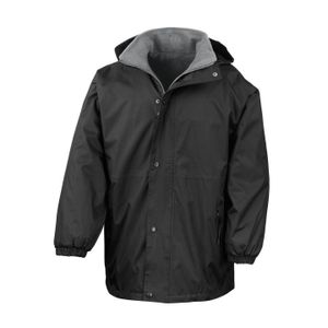 Pánská fleecová bunda Result StormDri 4,000, větruodolná, nepromokavá BC884 (L) (Black/Grey)