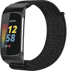 Strap-it® Fitbit Charge 5 Nylonarmband (Schwarz)