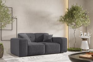 Sofa, Sessel Zweisitzersofa, Gestepptes Sofa PULA stoff Antic Stahl