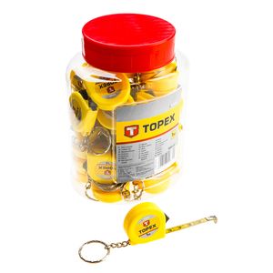 TOPEX Mini-Bandmaß, Mini-Maßband, 1 m lang, Gehäuse aus hochwertigem Kunststoff, automatischer Aufrollmechanismus, Schlüsselanhängers können Sie dieses nützliche Werkzeug immer bei sich haben