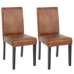 sada 2 jídelních židlí Kuchyňská židle Littau  Textil, imitace semiše, tmavé nohy