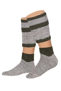 Country Socks Trachten Loferl natur meliert oliv 008081 Größe: 43-44