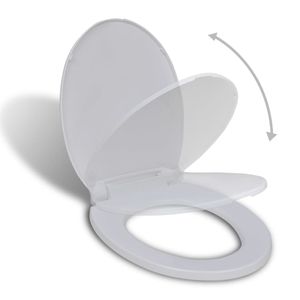 vidaXL Toaletné sedadlo s mäkkým zatváraním biele oválne