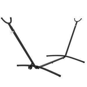 Outsunny Hängemattengestell, Hängemattenständer mit Rollen, Ständer für Hängematte, mit verstellbarem Haken, Tragetasche, bis 220 kg Belastbar, Stahl, 290 x 120 x 115 cm