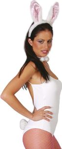 Weiß Rosa Bunny Set y Ohren Hase Fliege