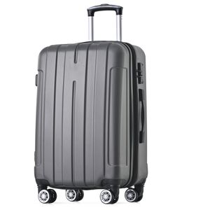 Cestovní kufr na kolečkách Flieks Trolley Hard Case s univerzálními kolečky, kufr na příruční zavazadla s TSA zámkem, L, 38x25x65cm, šedý