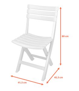 Robustná plastová skladacia stolička - biela - 042980650