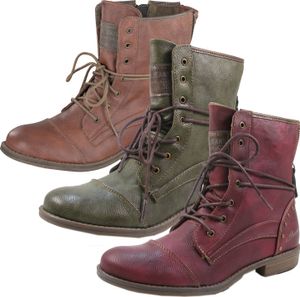 Mustang 1157-508 Damen Ankle Boots Schnürboots Stiefeletten, Größe:41 EU, Farbe:Grün