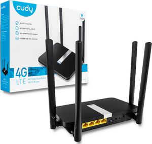 CUDY LT500 - Wi-Fi 5 (802.11ac) - Dwuzakresowy (2,4 GHz/5 GHz) - Wbudowany port Ethernet - 3G - Czarny - Router stołowy