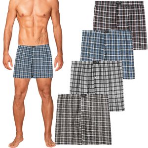 Pesail pánske voľné boxerky 4-pack z károvanej bavlny MOT-48501, L