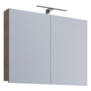 VCM Badspiegel Wandspiegel Hängespiegel Spiegelschrank Badezimmer Badinos 40 x 60 cm Sonoma-Eiche (Sägerau)