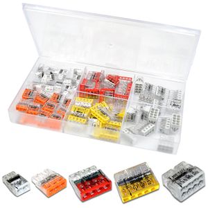 WAGO Sortimentsbox mit 90 Stück Verbindungsklemmen | Serie 2273 Steckklemme | Box Set Verbindungsklemme