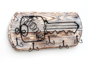 DanDiBo Schlüsselbrett Holz Schlüsselboard 93910 Schlüsselhaken handgemacht Handmade Bügel Holzschlüssel