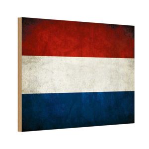 vianmo Holzschild Holzbild 18x12 cm Niederlande Fahne Flagge
