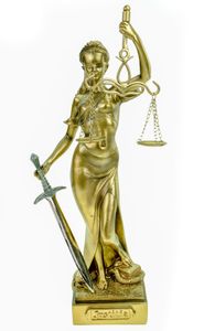 Justitia Figur 36 cm Skulptur mit Brieföffner gold Göttin der Gerechtigkeit BGB Modern Gesetz