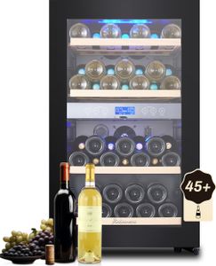 Kalamera Weinkühlschrank 2 Zonen,45 Flaschen,Kompressor,120 Liter,Freistehend,KRC-120BFG