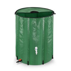 YUENFONG Regentonne Faltbar, 500L Regenwassertonne Wassertank, mit Abflussventil, einfache Aufbewahrung, rostfrei und witterungsbeständig (Grün)
