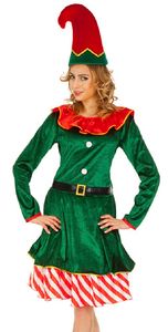 Weihnachtselfe Leprechaun Kostüm für Damen - Grün Rot Größe: XS