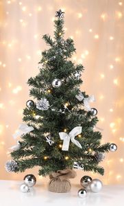 Weihnachtsbaum geschmückt Tannenbaum Christbaum Tanne mit 20 warmweißen LED 75cm