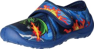 Fischer Kinder-Hausschuh Drache Blau-Mehrfarbig, Farbe:blau, EU Größe:32