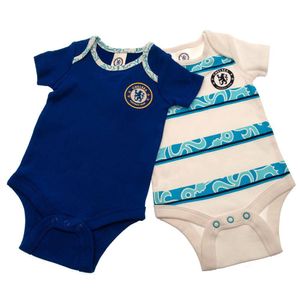 Chelsea FC - Body pre bábätko (2-pack) TA9826 (86) (Biela/modrá)