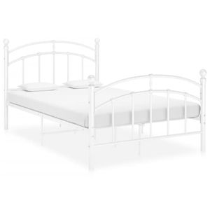 Weiß - Metallbett,Doppelbett inklusive Lattenrost - Bettgestell Weiß Metall 120x200 cm MöbelDE(370604)