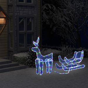 vidaXL LED-Rentier mit Schlitten und Mesh 432 LEDs