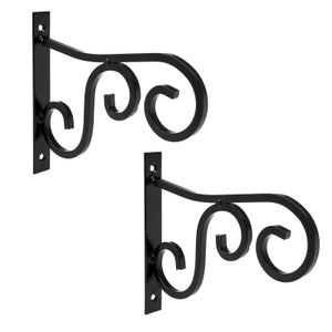 SIDCO Wandhalterung 2 x Blumenampel Metall Wandhaken Laterne Hängepflanzen Halterung Gr. S