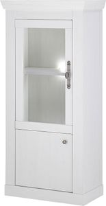 Wohnzimmer Vitrine halbhoch mit 70 cm Breite in Pinie weiß, Landhaus-Stil - RAPLA-61
