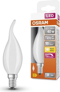 OSRAM Retrofit E14 LED svíčka 4W BA40 Stmívatelné vlákno matná teplá bílá jako 40W 4058075434585