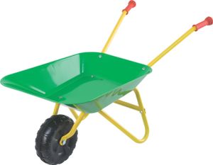 Playfun Kinder Schubkarre aus Metall Blech grün