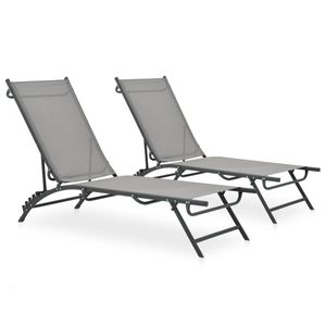 Möbel® NEW Gartenliege Liegestuhl - Beste & Moderne Sonnenliegen im 2er Set Textilene und Stahl Relaxstuhl für Balkon,Loungesessel