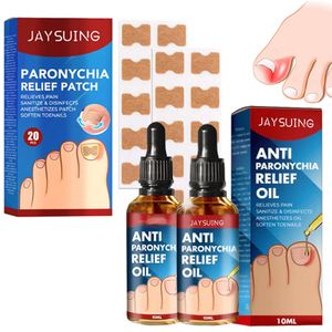 2Stk 10ML Anti Paronychia Relief Oil+1Box Relief Patch,Hilfsöl,Eingewachsene Zehennägel Korrektur,Für Eingewachsene Zehennägel