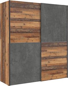 DAVIS Schiebetürenschrank 2-türig Old-Wood Vintrage / Betonoptik Dunkelgrau, Schließdämpfung:ohne Schließdämpfung DAVIS Schiebetürenschrank 2-türig Old-Wood Vintrage / Betonoptik Dunkelgrau, Schließdämpfung:ohne Schließdämpfung