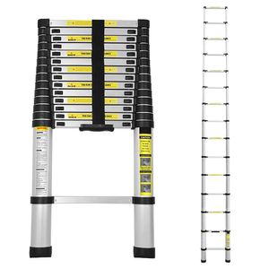 VINGO 4,4 m teleskopický rebrík Hliníkový viacúčelový rebrík Ochrana proti zachyteniu prstov Skladací hliníkový rebrík Protišmykový do 150 kg