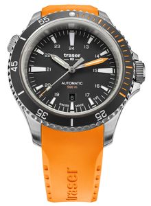 Traser H3 - 110323 - Armbanduhr - Herren - Automatik - P67 Diver Black Kautschuk orange