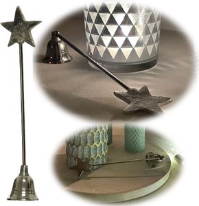 Exklusiver Kerzenlöscher Alu Silber Stern 27cm beweglicher Dochtlöscher