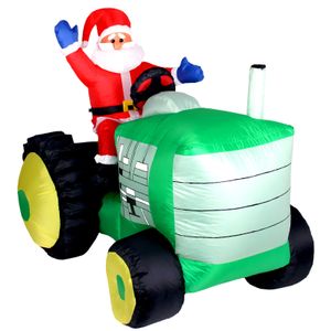 Weihnachtsmann auf Traktor Inflatable mit LED Beleuchtung