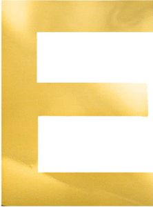 Oblique Unique Bügelbild Buchstabe E Bügelfolie für DIY Gestaltung Beschriftung von Kleidungsstücken uvm. - gold