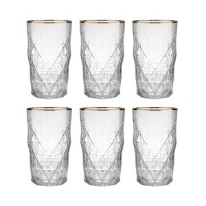 BUTLERS UPSCALE 6x Longdrinkgläser mit Goldrand 460ml