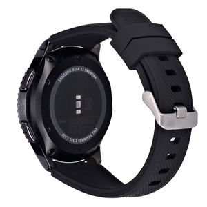Armband flexibel aus Silikon 22mm für Samsung Gear S3 Smartwatch in Schwarz
