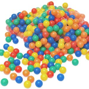 LittleTom 100 Bällebadbälle Ø 6cm Bälle-Set für Bällebad bunte Spielbälle Kinder-Bälle für Bällebad-Pool Plastikbälle Babybälle | 5 gemischte Farben Gelb Rot Blau Grün Orange | e Qualität