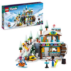 LEGO 41756 Friends Skipiste und Café, Winter-Set für Mädchen und Jungen ab 9 Jahren, mit Liann-, Aron- und Zac-Minipuppen sowie Fuchs-Tierfigur, Spielzeug für Kinder, kreatives Weihnachtsgeschenk